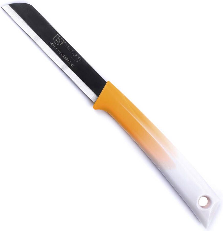 Solingen Schilmesje RVS Glad 19 cm met Blade Cover Bi-Color Geel met Wit