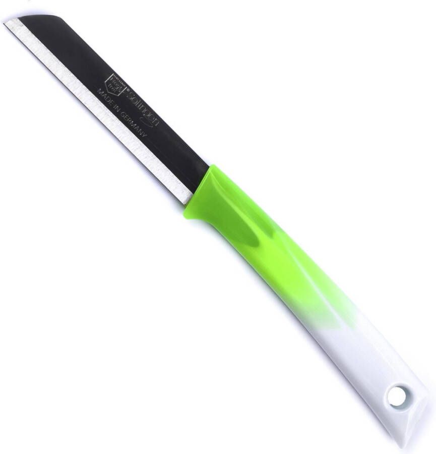 Solingen Schilmesje RVS Glad 19 cm met Blade Cover Bi-Color Groen met Wit