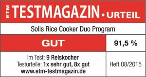 Solis 979.29 RICE COOKER DUO PROGRAMMA Rice Cooker (Zwart Zilver)