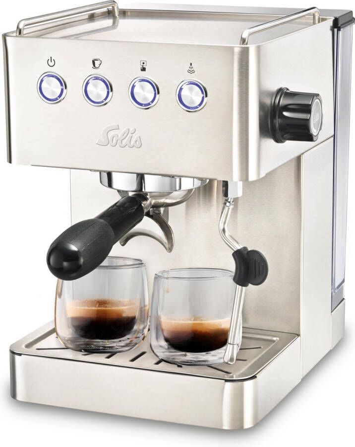 Solis Barista Gran Gusto 1014 Pistonmachine Espressomachine Koffiemachine met Bonen Zilver