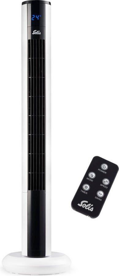 Solis Easy Breezy 757 Torenventilator Ventilator Staand met Afstandsbediening Timerfunctie 44 8 dB 91 cm Hoog Kolomventilator Wit