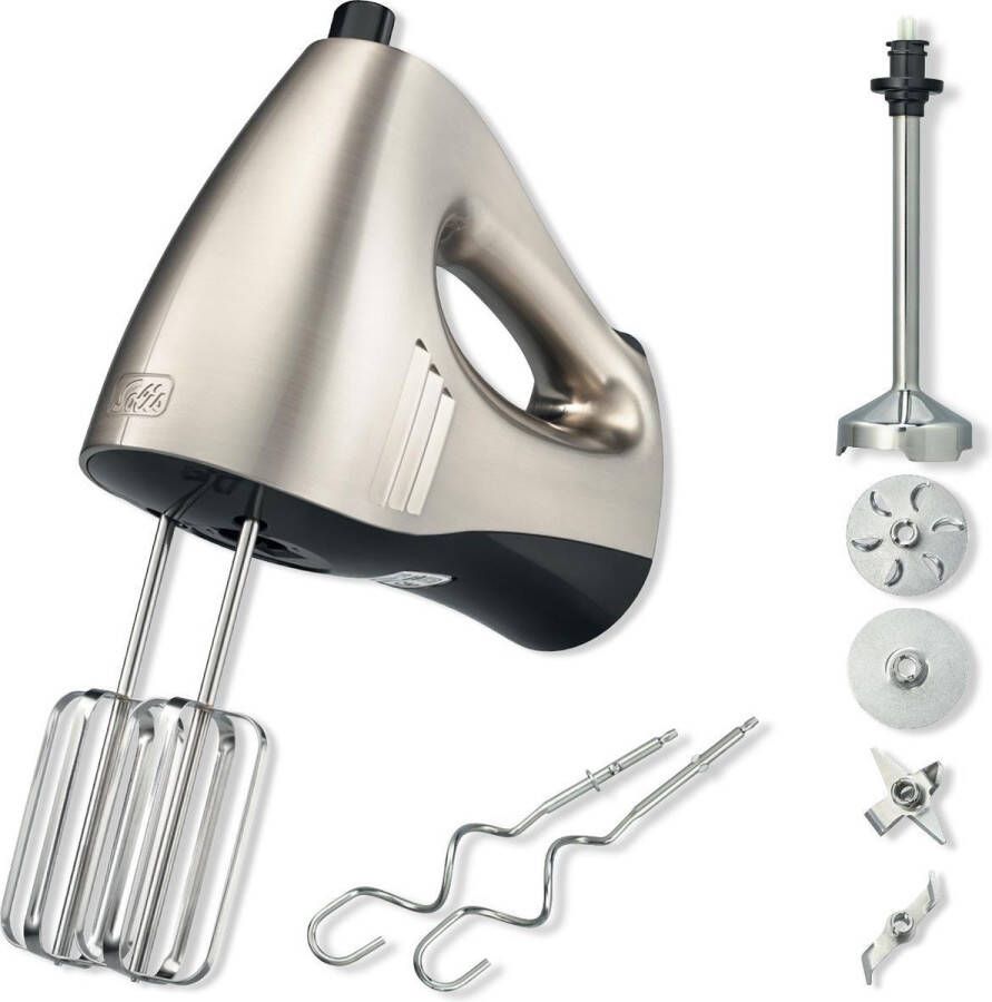 Solis Hand & Stickmixer 8371 Handmixer en Staafmixer Inclusief Accessoires Zilver