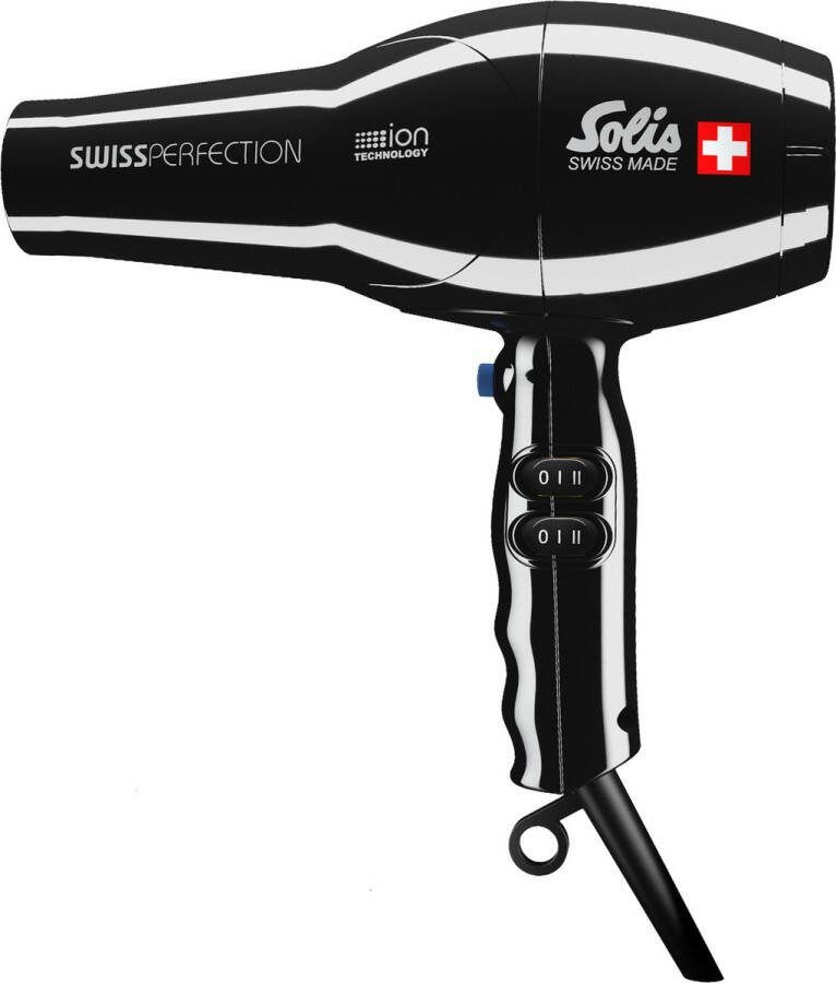 Solis Swiss Perfection 440 Föhn Professionele Haardroger Ionische Fohn Hair Dryer Haarfohn Warm Koud Zwart