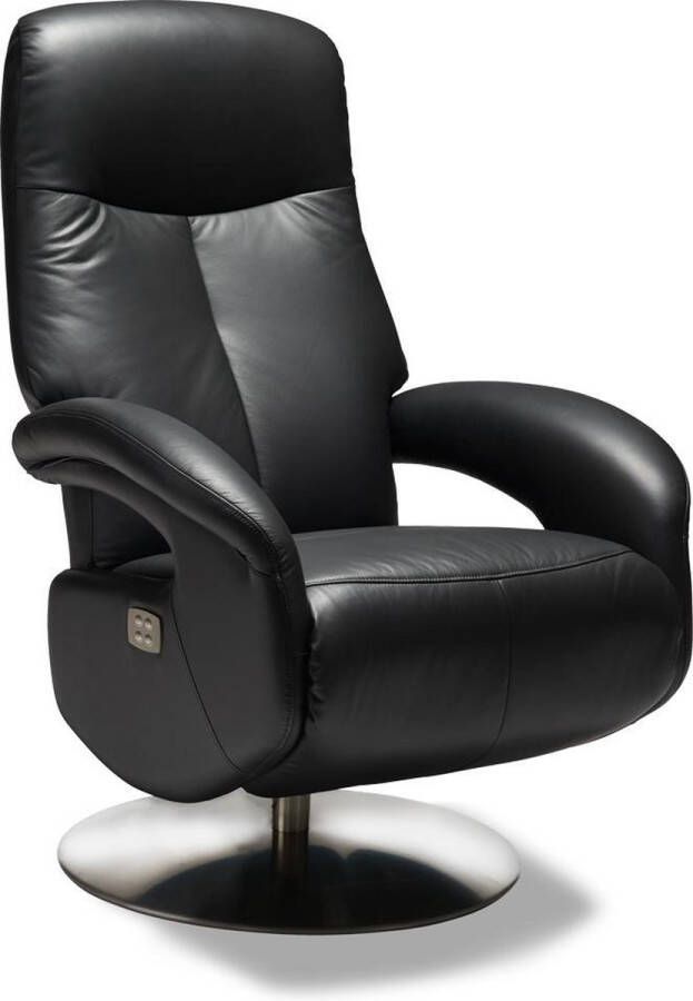 Solliden Ball stoel luxe verstelbare relaxfauteuil met motor echt leder zwart.