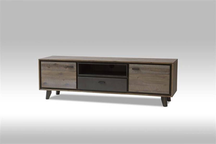Solliden Marla TV-meubel met 2 deurtjes en 1 lade acaciahout bruin-grijs.