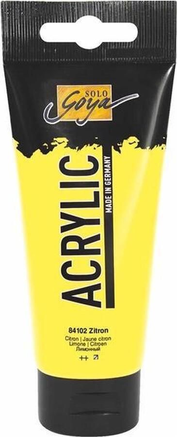 Solo Goya Citroengele Acrylverf 100ml tube Hoge kwaliteit A-merk