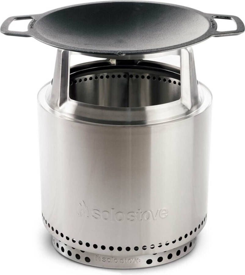 Solo Stove Bonfire Gietijzeren Wokplaat Set 2.0 inclusief Rookvrije Vuurplaats mét Standaard Grillplaat Roestvrijstalen Adapter Houtverbranding Met uitneembare aslade 63 x 44 5 cm 19 6 kg