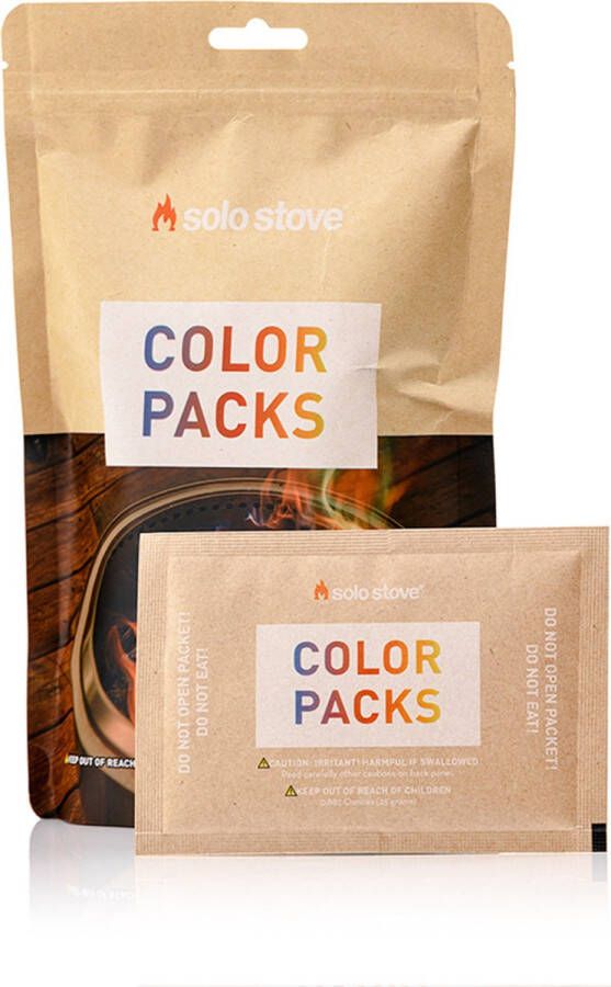 Solo Stove Color Packs Kleurrijk vuurpoeder Van kleur veranderend vuur voor open haarden Vuurkorf Vuurplaatsen en kampvuren met vuurkleuren 4 mogelijke kleuren 10 pakjes