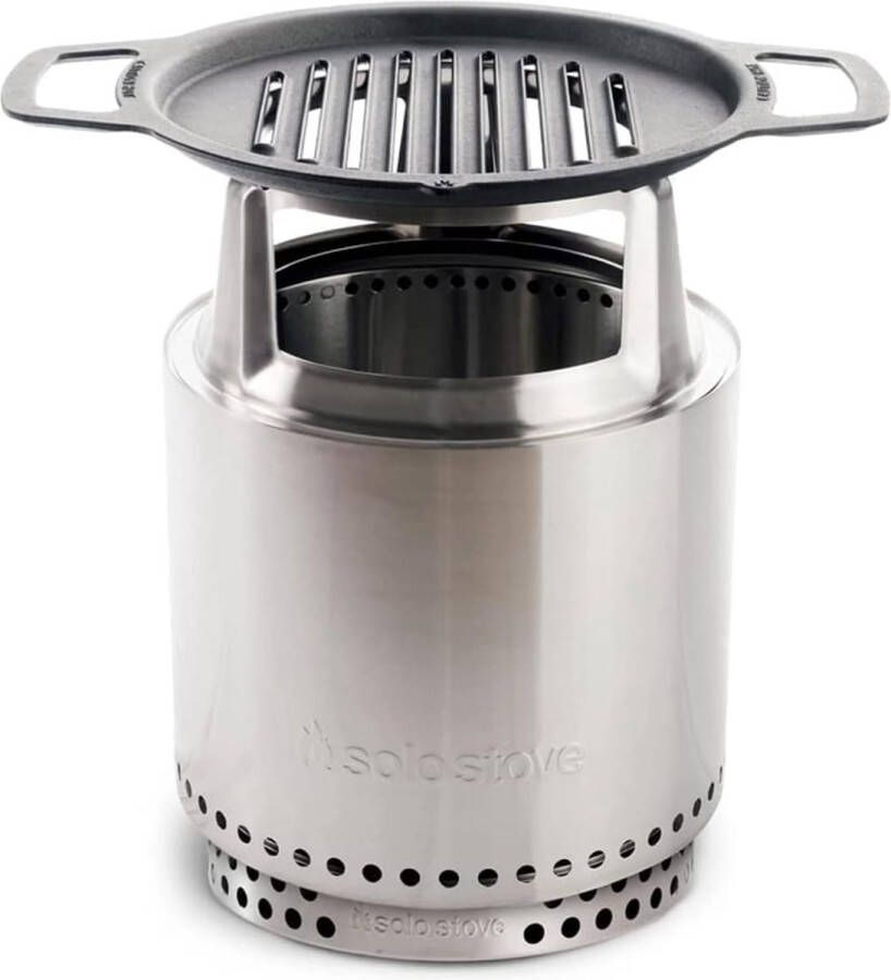 Solo Stove Ranger Gietijzeren Grillset 2.0 inclusief Rookvrije Vuurplaats mét Standaard Gietijzeren Grillplaat en Roestvrijstalen Adapter Met uitneembare aslade 56 x 37 5 cm 14 1 kg