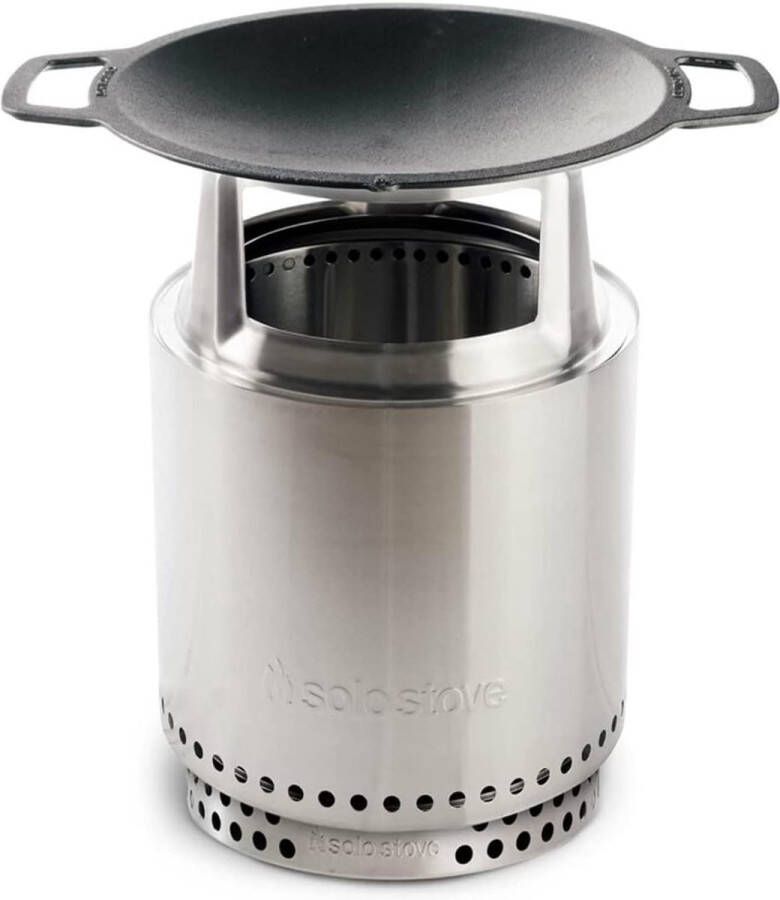 Solo Stove Ranger Gietijzeren Wokplaat Set 2.0 inclusief Rookvrije Vuurplaats mét Standaard Gietijzeren Grillplaat en Roestvrijstalen Adapter Met uitneembare aslade 56 x 37 5 cm 14 1 kg