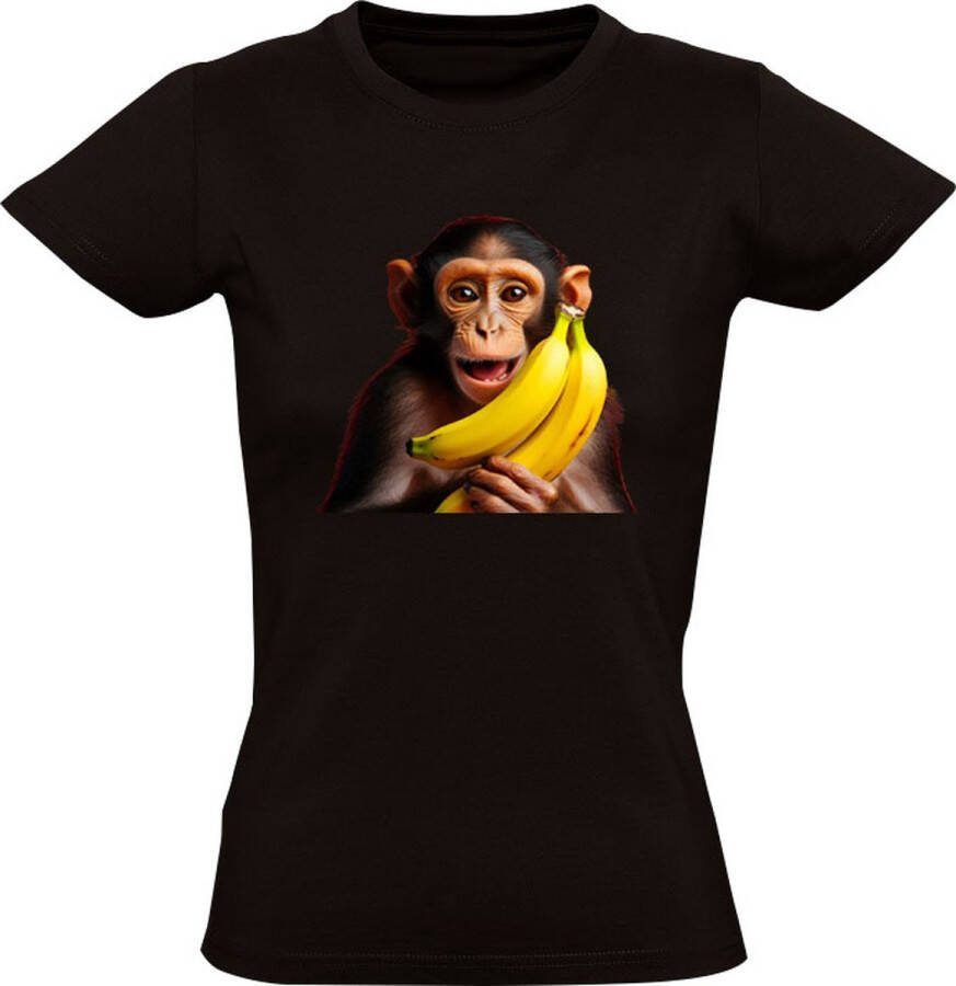 Sol's Banana Monkey Dames T-shirt dier dieren banaan monkey aap