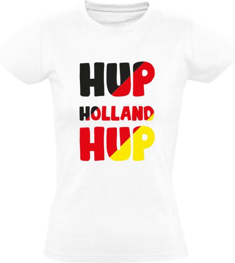 Sol's Hup Holland Hup Vlag Dames T-shirt voetbal ek wk holland grappig