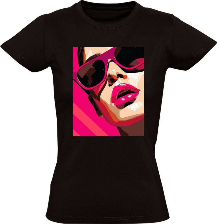 Sol's Pink Lips Girl Dames T-shirt vrouw hot sexy lippen lippenstift