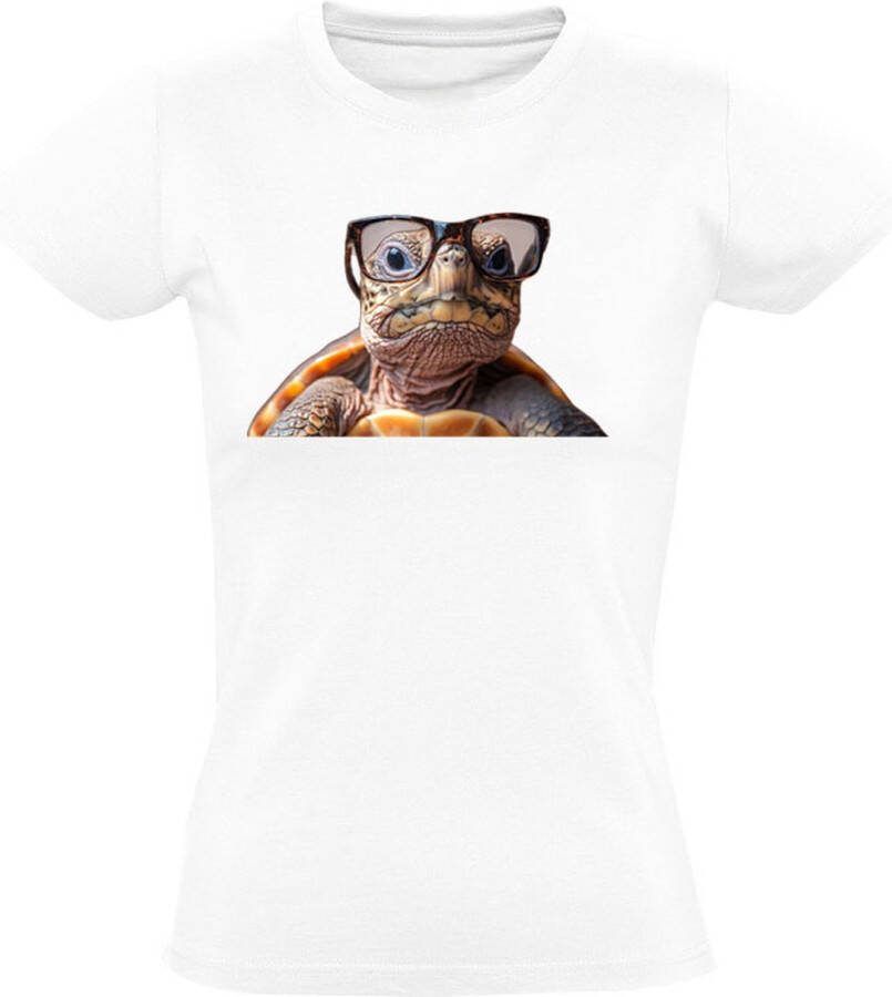 Sol's Schildpad Bril Dames T-shirt dier schildpad schildpadden dieren bril grappig