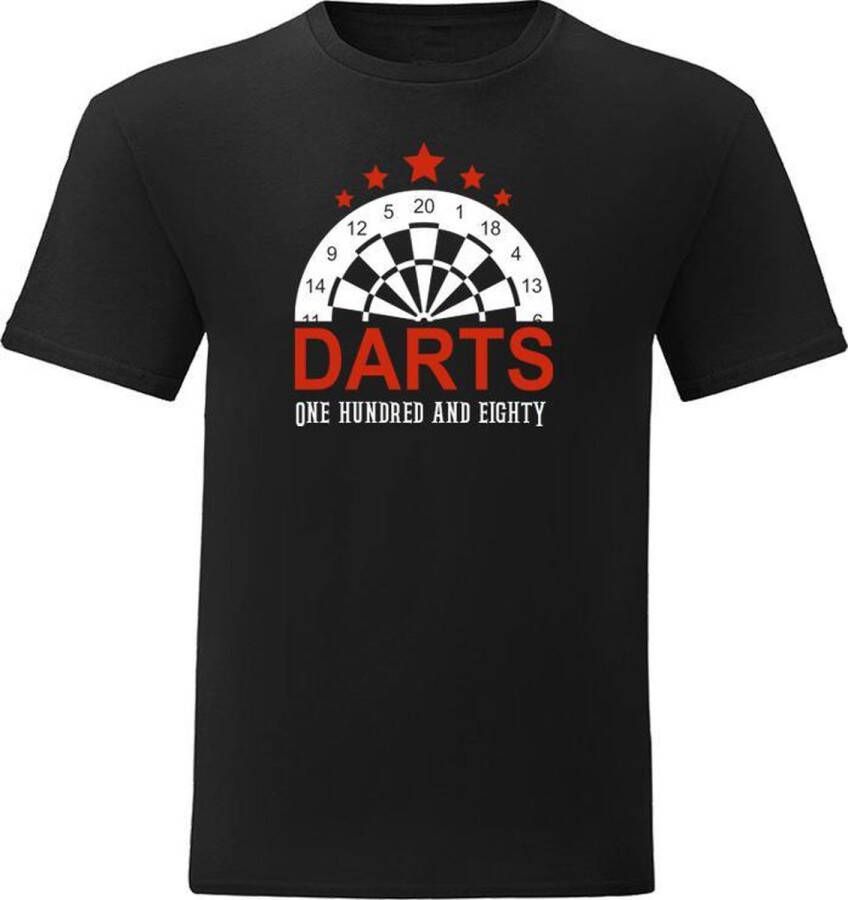 Sol's Sport T-shirt Darten Darts 180 Lifestyle T-shirt Casual T-shirt Zwart One Hundred and Eighty M