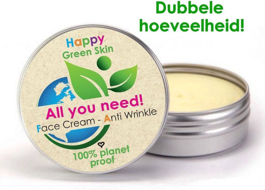Solutions cosmeceuticals All you need VOORDEELVERPAKKING 50 g Gezichtscrème Oogcrème ECO 100% organic 100% planet proof biologisch creme biologisch duurzame verpakking met pure Cactusvijgolie antirimpel Happy Green Skin duurzame groene cosmetica Retinol