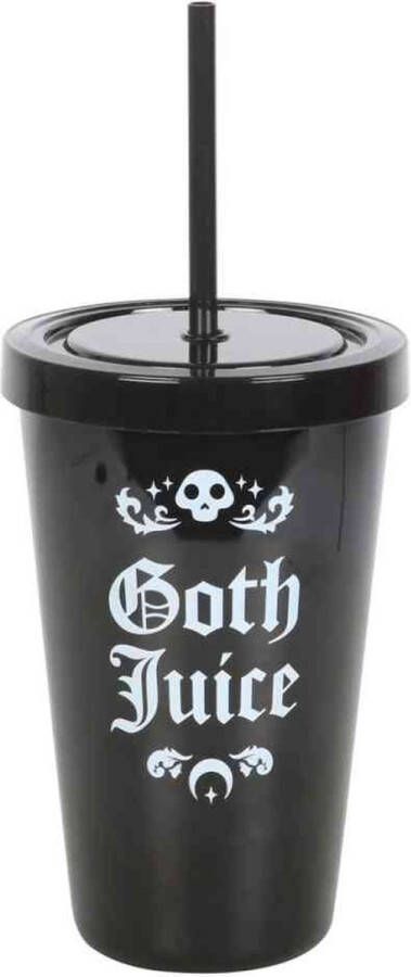 Something Different Goth Juice Plastic Tumbler with Straw Reisbeker Zwart