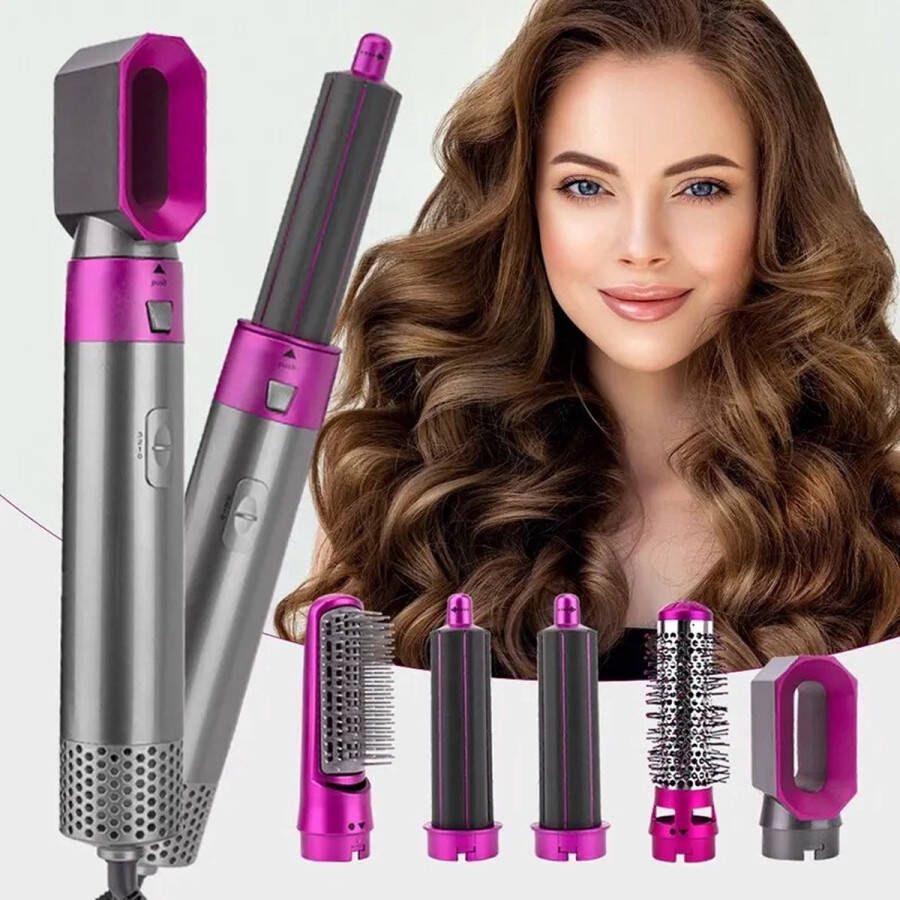 Somfuture Airstyler krultang 5 in 1 multi styler Föhnborstel Krulborstel Kort & Lang Haar Hairwrap Multistyler Heteluchtborstel Hairstyler Haarstyler