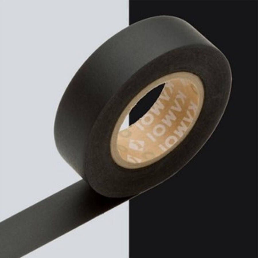 Meer Leuks Washi Tape Zwart 10 meter x 1.5 cm. Masking Tape Rol Zwart Plakband Black Tape