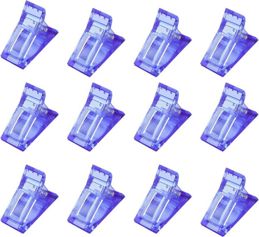 Somstyle 12x Luxe Polygel Klem Nagelklem Nagellak Remover Clips Nail Art Tool Transparant Blauw