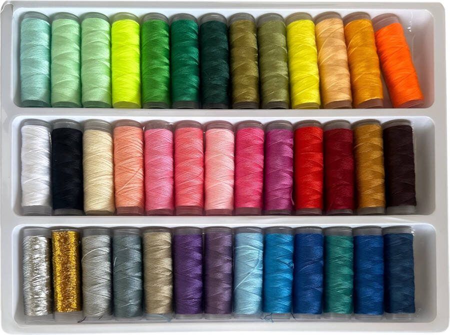 Somstyle 39-in-1 Naaigaren Set Naaien Garen Voor Naaimachine Multicolor