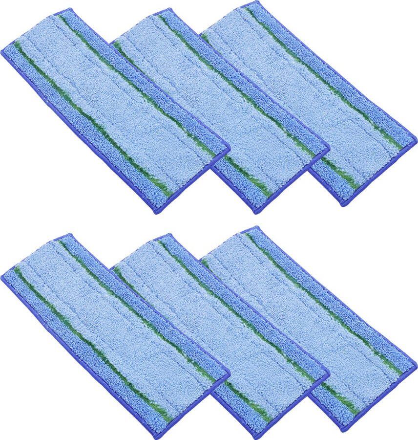 Somstyle 6x Vervangende Mop Pads Geschikt voor iRobot Braava Jet M6 6012 6110 6112 & 6113 Microvezel Dweil Doek Voor Nat & Droog Gebruik Blauw