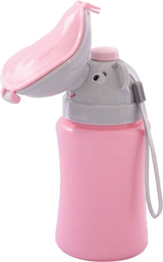 Somstyle Draagbaar Noodtoilet voor Meisjes Plas Fles 500 ML Reispotje Plastuit Roze Olifant