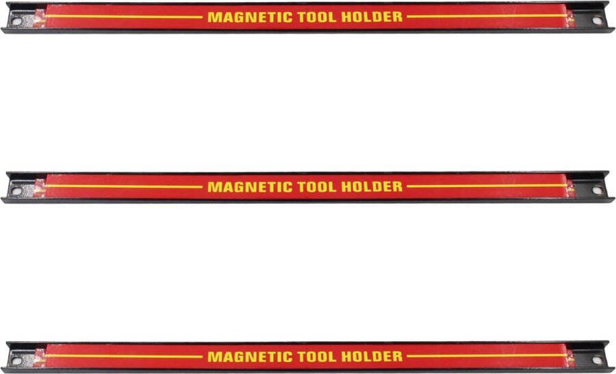 Somstyle Magnetische Gereedschapshouder Set 3 Stuks 45 CM Ophangsysteem Tuingereedschap Wandhouder Rood Zwart