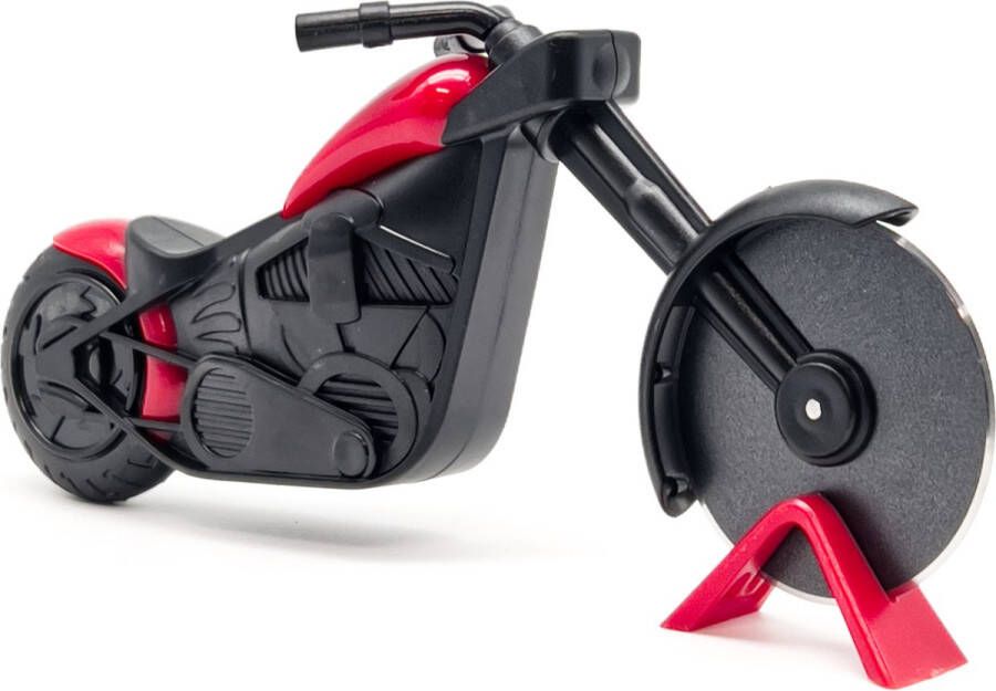 Somstyle Motor Pizzasnijder RVS Pizza Cutter Pizzames Rood Zwart