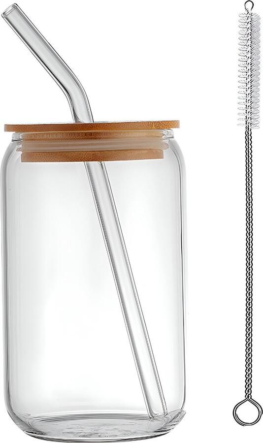 Somstyle Luxe Bubble Tea Cup 400 ML Ijskoffie Drinkbeker Boba Beker Glazen Rietjes Transparant
