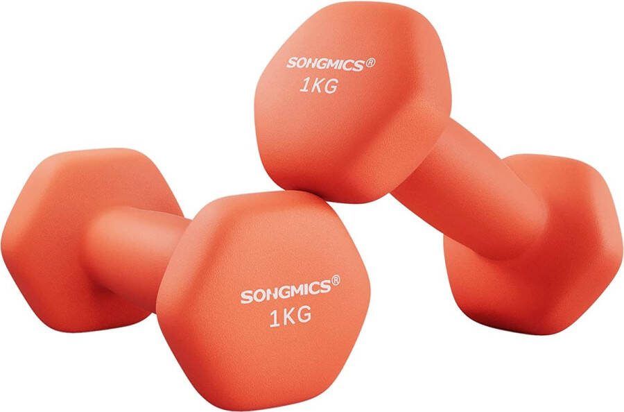 Songmics Dumbbell set van 2 oranje 1.5 kg halters