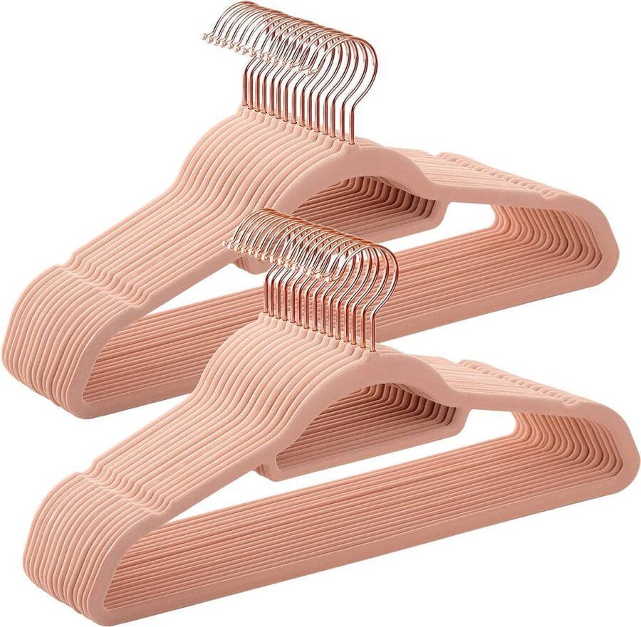 Songmics Fluwelen Kleerhangers 30 stuks Lichtroze ______________ Fluweel Kledinghangers 30 stuks Lichtroze