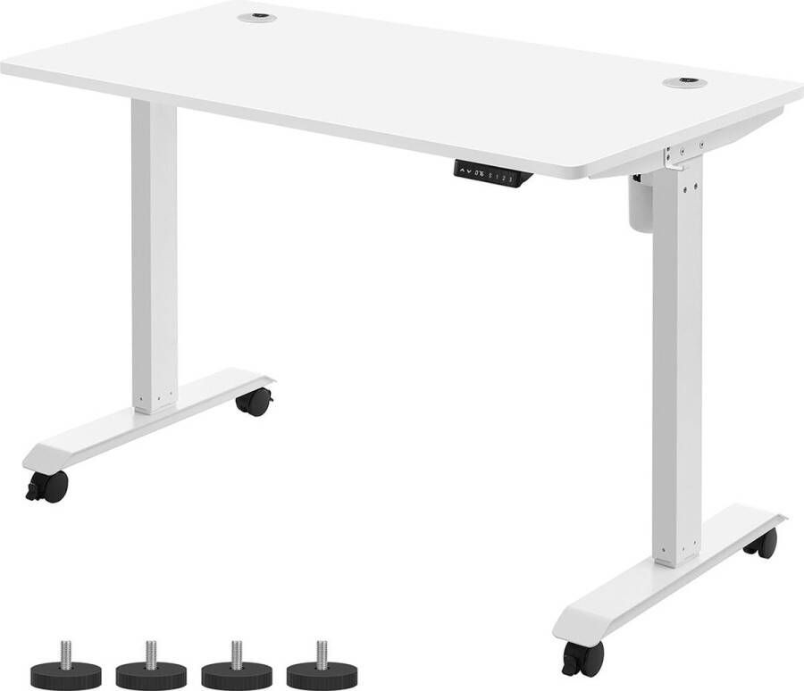 Songmics In hoogte verstelbaar bureau met wielen voor een flexibele werkomgeving