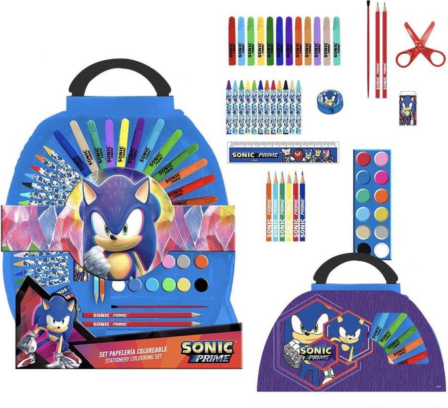 Sonic Prime Tekenen Tekenset Tekendoos 50 pieces