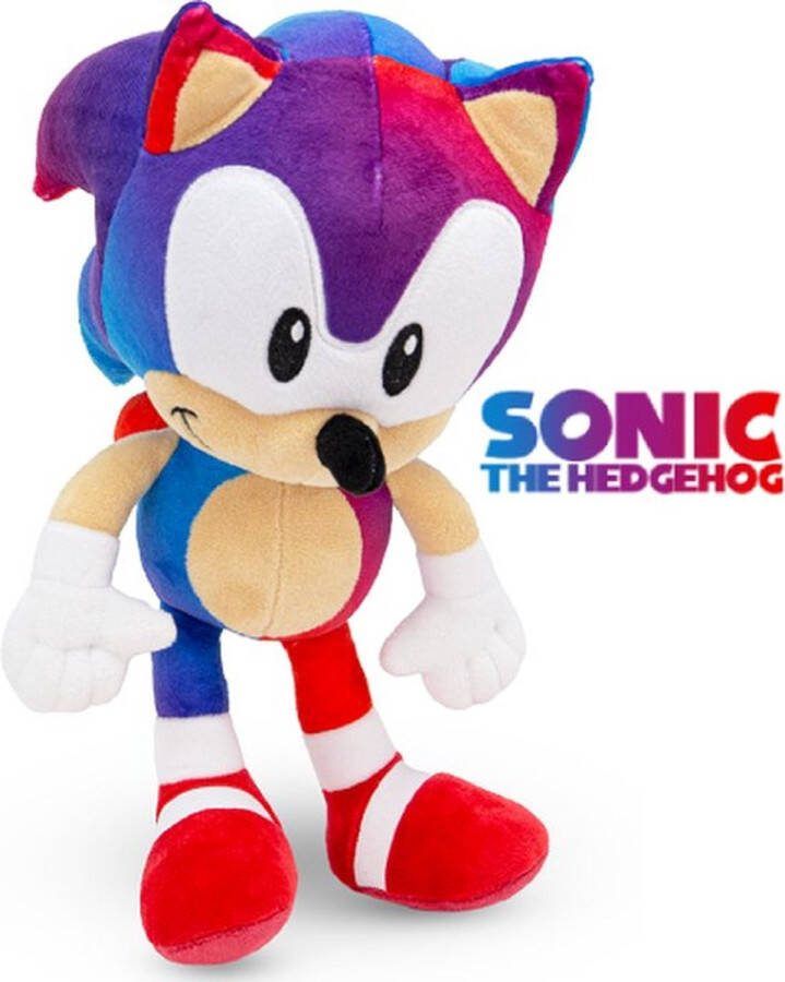Sonic the Hedgehog Ultra (Blauw Rood) Pluche Knuffel 30 cm { 2 Plush Toy Speelgoed knuffeldier knuffelpop voor kinderen jongens meisjes Sonic De Egel Silver Knuckles Shadow Miles Tails Prower Amy Dr. Eggman}