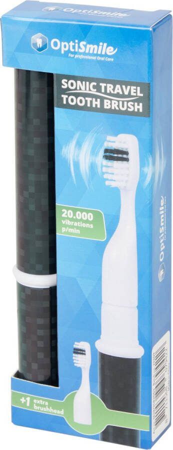 Sonisch: vibrerend OptiSmile Elektrische Tandenborstel Sonic Tooth Brush Inclusief extra opzetborstel BlackBlock