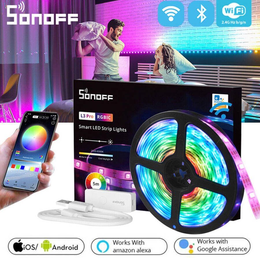 Sonoff L3-5M-P lichtstrip Universeel strooklicht Binnen buiten LED 5000 mm