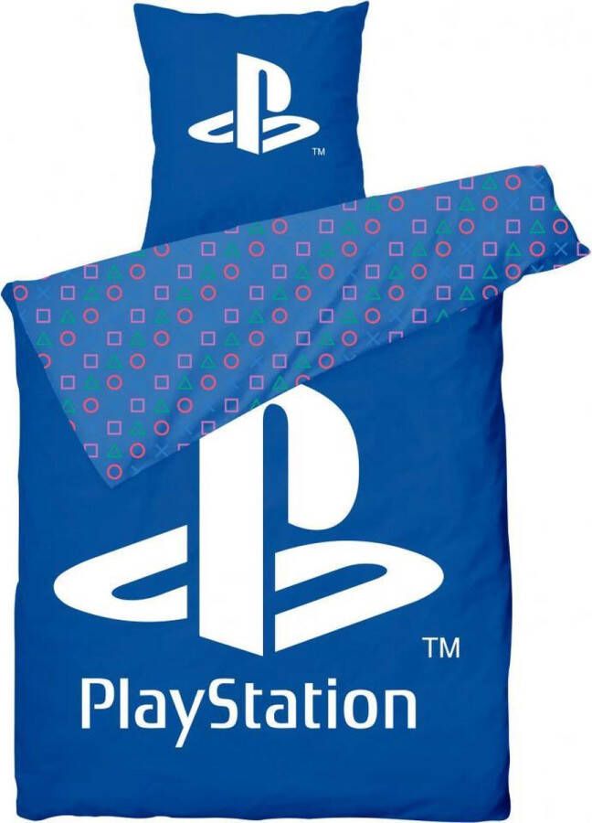 Sony Playstation logo dekbedovertrek 140x200 cm 100% katoen 70 x 90 cm kussenloop
