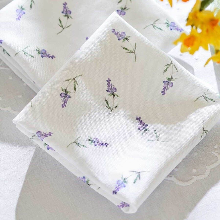 Sophie Conran TWEE Servetten lavendel 100% katoen 40 x 40 cm Servet met lavendel