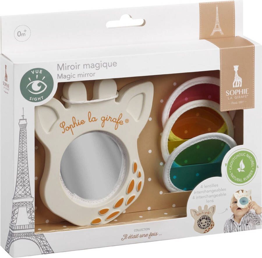 Sophie de Giraf Magische Spiegel 5-Senses Collectie Babyspeelgoed 5-Delig Vanaf 0 maanden 11x10x1 cm OK-Biobased In witte geschenkdoos