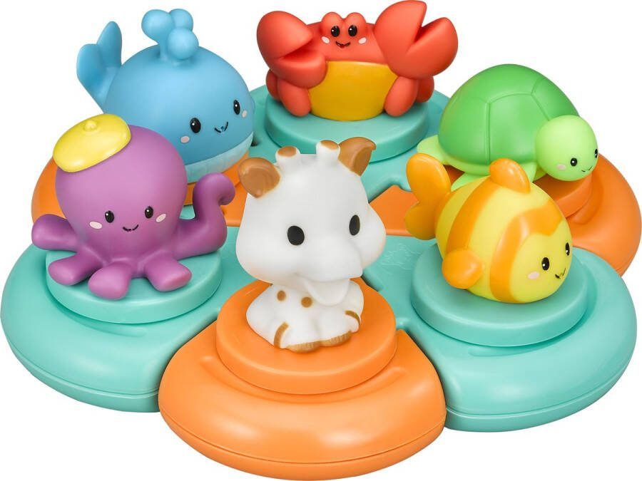 Sophie de Giraf Badspeelgoed Badpuzzel Badspeeltjes 6 Dieren Vanaf 10 maanden 10x20x20 cm