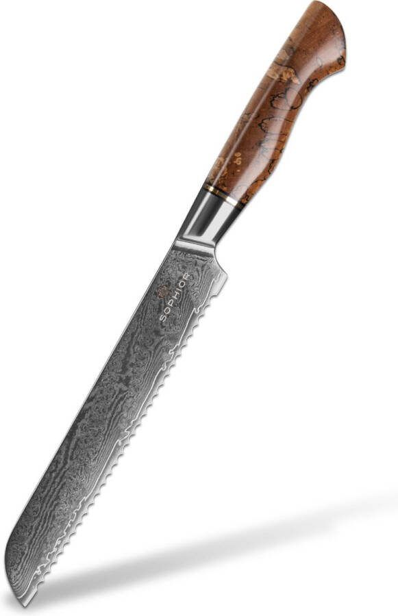 SOPHIOR Elegance collectie Broodmes 73-laags damaststaal Esdoornhouten handvat
