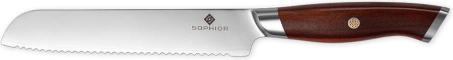 SOPHIOR Classic Heritage collectie Broodmes 3-laags staal Rozenhouten handvat