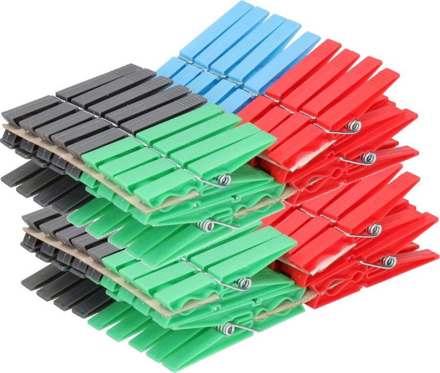 Sorbo 108x Gekleurde wasknijpers Plastic wasgoedknijpers Knijpers wasspelden voor wasgoed 108 stuks