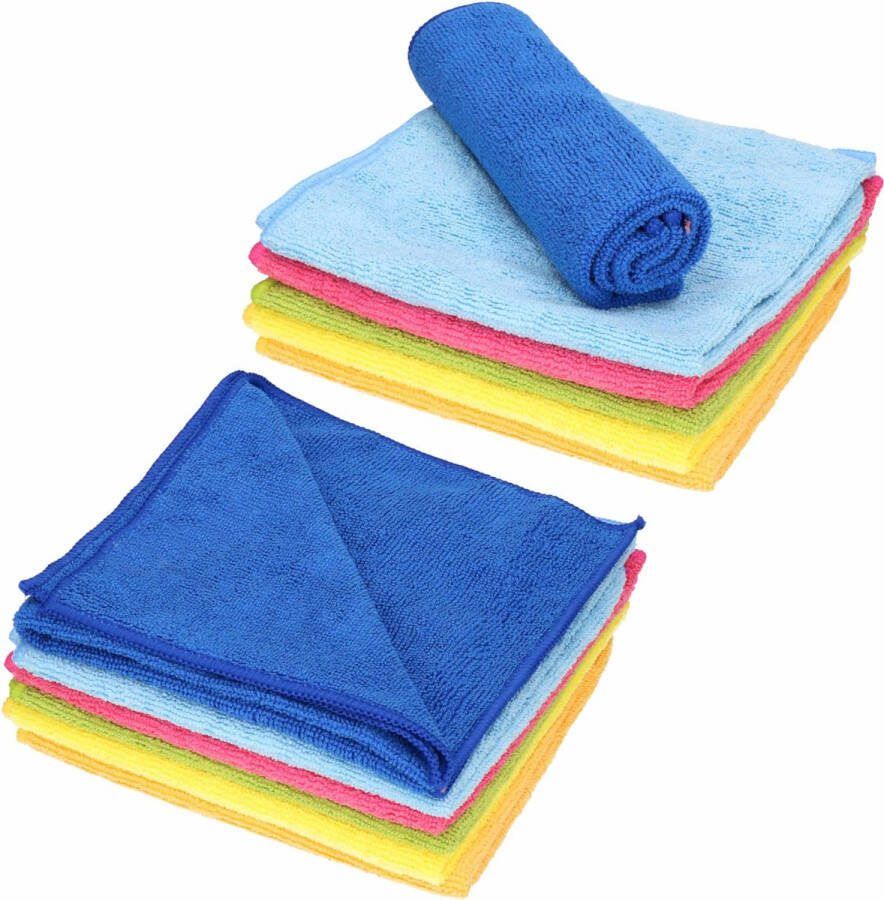 Sorbo 18x microvezeldoek gekleurd 40 x 40 cm Vaatdoeken microvezel Micorvezeldoekjes