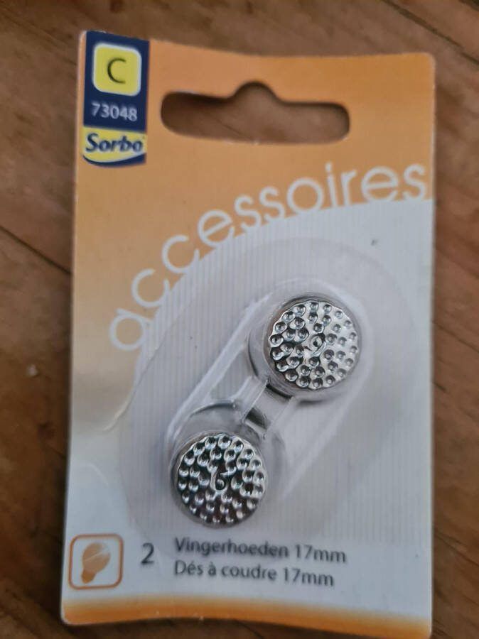 Sorbo 2 stuks vingerhoed op blister. 17mm.