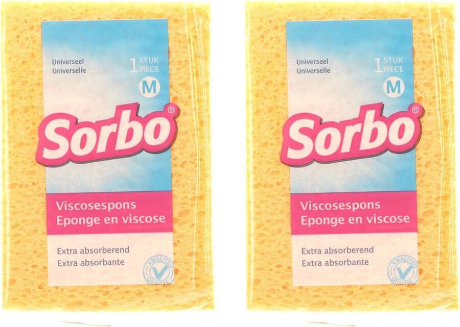 Sorbo 2x Viscose sponzen schoonmaaksponzen 14 cm Streeploos resultaat Huishoudelijke producten Huishouden Schoonmaken afwassen
