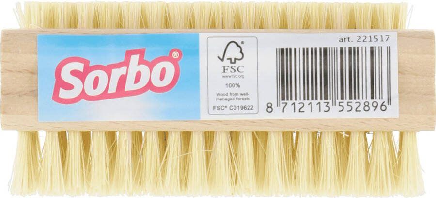 Sorbo 3 x houten nagelborstels tampico haar dubbelzijdig FSC hout
