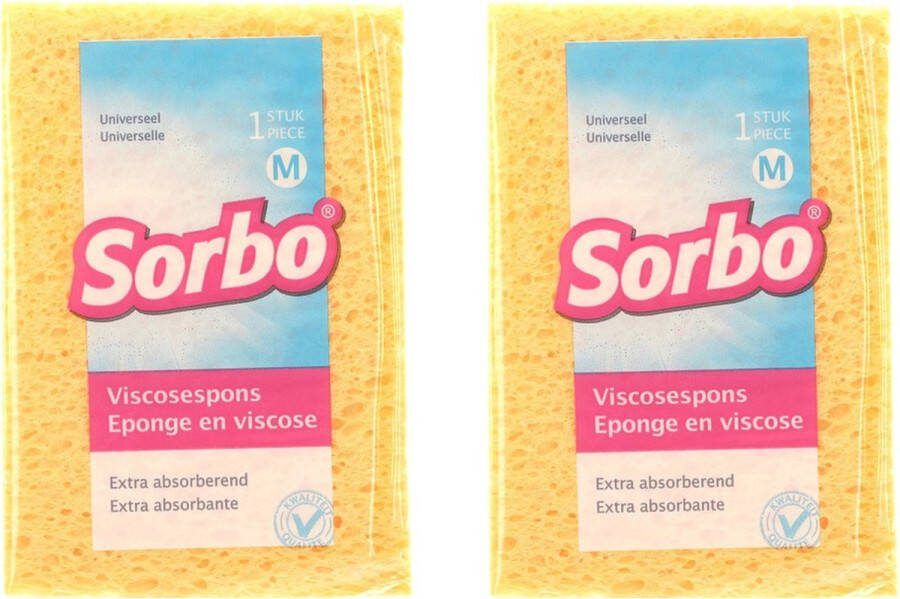 Sorbo 4x Viscose sponzen schoonmaaksponzen 14 cm Streeploos resultaat Huishoudelijke producten Huishouden Schoonmaken afwassen