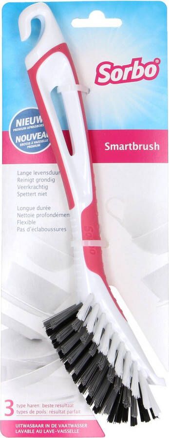 Sorbo Afwasborstel smartbrush roze vezelharen Afwasborstel